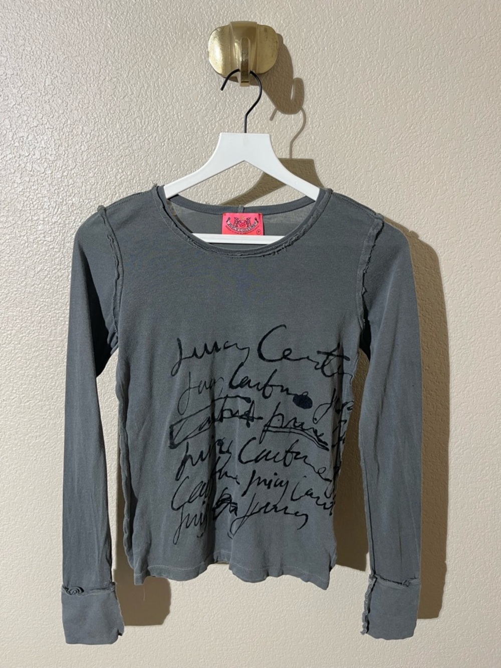 vintage juicy couture t-shirt y2k navy gray early 2000s
